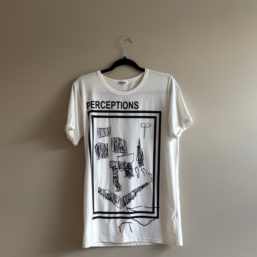 Perceptions White and Black Graphic Tee